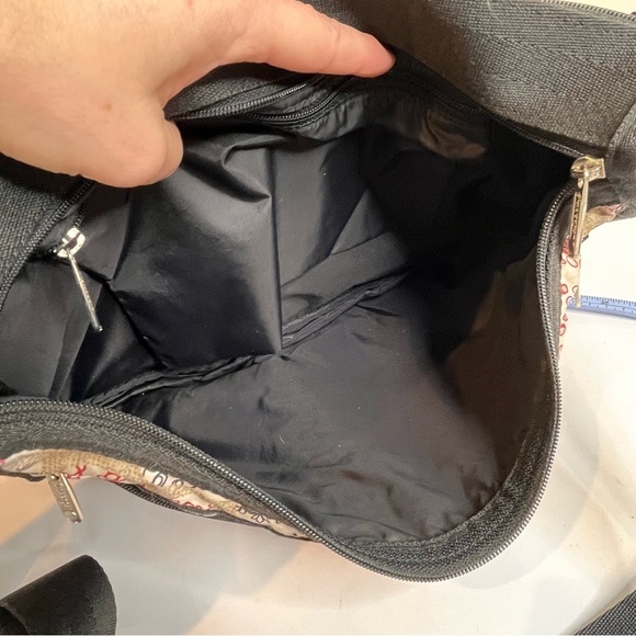 LeSportsSac | Vintage Deluxe Crossbody Shoulder Satchel Hearts Flowers + Pouch - Picture 5 of 10